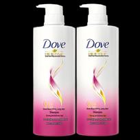 Dove maitinamasis šampūnas nuo plaukų šiaušimosi ilgiems plaukams, 2x700g