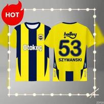 Naujausia populiari futbolo serija Fenerbahce marškinėliai Tas pats marškinėlis vasarai vyrams ir berniukams Apvalia kaklo marškinėliai XXS