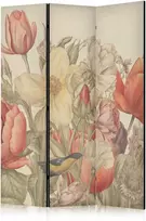 Artgeist Pertvara - Bouquet with Tulips - Colorful Flowers on a Light Background - Illustration