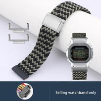 Spalvingas nailoninis dirželis Casio DW-5600/5610 GW-B5600 GM2100 laikrodžiams, modifikuota elastinė pintos nailono laikrodžio apyrankė, plieninis laikrodžio korpusas DW-5600