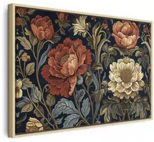 Artgeist Paveikslas - Tapestry Large Flowers Retro Floral Motif in Kilim Style