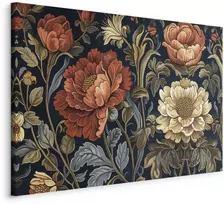 Artgeist Paveikslas - Tapestry Large Flowers Retro Floral Motif in Kilim Style