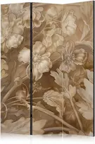 Artgeist Pertvara - Carved Floral Ornaments in Soft Sepia and Brown Tones