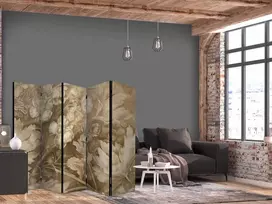 Artgeist Pertvara - Carved Floral Ornaments in Soft Sepia and Brown Tones