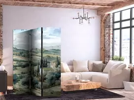 Artgeist Pertvara - Landscape with Žalias Fields and Trees - Tuscan Sunny View