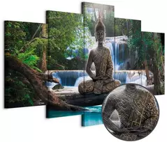 Artgeist Paveikslas - Buddha and waterfall