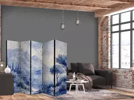 Artgeist Pertvara - Italian Landscape - Lake Como Painted in Shades of Mėlyna