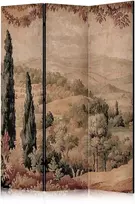 Artgeist Pertvara - Landscape with Cypresses - Old Tapestry with Mediterranean Vegetation