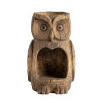 Owl Shape Bird Feeder Resin The Quiet Watcher Owl Bird Feeder with Planter 2-in-1 Decorative Outdoor Bird Feeder for Garden Balcony Patio Owl