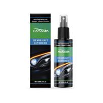 Homonth Car Headlight Restoration Spray 120ml, Headlight Polish Cleaner, Remove Oxidation & Yellowing, Brighten & Restore Headlights gray