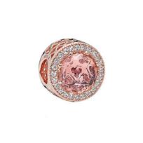 Pandora Auksinis Skaistalai Blizganti Širdelė Pakabukas Unisex Pakabukas Rožinis 781725NBP Box