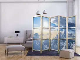 Artgeist Japoniška kambario pertvara - Symphony of Light: Sun and Clouds Collaborating on a Beautiful Sky