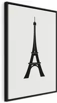 Artgeist Paveikslas - Eiffel Tower Simple Graphics in Juodas and Baltas