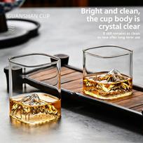 2Pcs Mountain Glass Transparent Glass Cup Mug Juice Water Container Kitchen Bar Drinkware 2pcs
