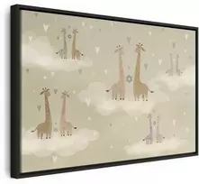 Artgeist Paveikslas - Love - Colorful Giraffes Floating on Clouds Among Hearts and Stars