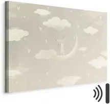 Artgeist Paveikslas - Little Conqueror - A Mouse in Heart Pajamas on the Moon Among Clouds