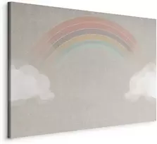 Artgeist Paveikslas - Rainy June - Colorful Rainbow Emerging from Clouds on a Bright Background