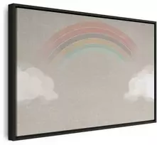 Artgeist Paveikslas - Rainy June - Colorful Rainbow Emerging from Clouds on a Bright Background