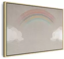 Artgeist Paveikslas - Rainy June - Colorful Rainbow Emerging from Clouds on a Bright Background