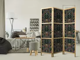 Artgeist Japoniška kambario pertvara - Baroque Ornaments in Patinated Gold and Browns - Retro Motif