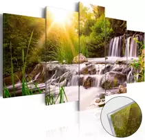 Artgeist Akrilo stiklo paveikslas - Forest Waterfall