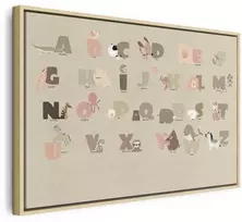 Artgeist Paveikslas - Alphabet at the Zoo - Joyful Animals and Their Names on a rusvai gelsvas Background