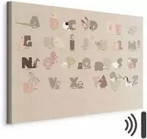 Artgeist Paveikslas - Alphabet at the Zoo - Joyful Animals and Their Names on a rusvai gelsvas Background