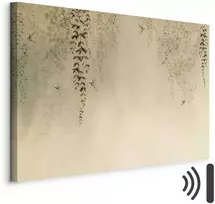 Artgeist Paveikslas - Spring Orchard - Hummingbirds Among Tree Branches in rusvai gelsvas Shades