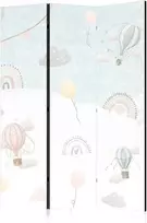 Artgeist Pertvara - Balloons in the Sky - Balloons in Pastel Colors Flying in a Cloudy Sky - Among Rainbows and Stars