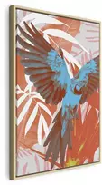 Artgeist Paveikslas - Exotic Wings - Parrot Among Abstract Leaf Patterns