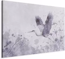 Artgeist XXL paveikslas - Majestic flight - a crane in flight in monochrome
