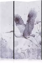 Artgeist Pertvara - Majestic flight - a crane in flight in monochrome, cool colours