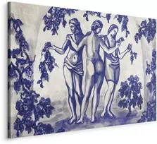 Artgeist Paveikslas - Ancient vineyard - three women in a portal painted with mėlynas ink