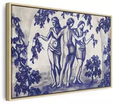 Artgeist Paveikslas - Ancient vineyard - three women in a portal painted with mėlynas ink
