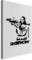 Artgeist Paveikslas - Contrast Duel (1-part) - Banksy on Mural with Mona Lisa