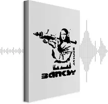 Artgeist Paveikslas - Contrast Duel (1-part) - Banksy on Mural with Mona Lisa