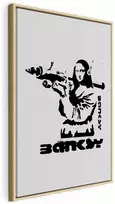 Artgeist Paveikslas - Contrast Duel (1-part) - Banksy on Mural with Mona Lisa
