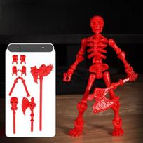 1 Set Multi-Articulable Skull And Bone Puppet Decoration Action Figures Three-Dimensional Skull Model Assembly Toy Gift raudona