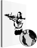 Artgeist Paveikslas - Banksy Mona Lisa with Rocket Launcher (1 Part) Vertical