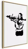 Artgeist Paveikslas - Banksy Mona Lisa with Rocket Launcher (1 Part) Vertical