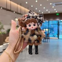 Fashion Leopard Loli Doll Mini Cute Girl Princess Doll Toy Exquisite Keychain 1/12 BJD Doll Backpack Decor Pendant Birthday Gift