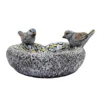 Bird Feeder Resin Garden Birdbath Bowl with Waterproof Design Hand-Painted Stone Texture Decorative for Outside Yard Table 1pc