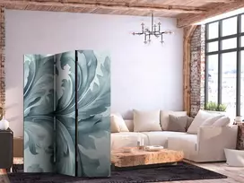 Artgeist Pertvara - Stone Baroque Ornaments in Light Shades of Gray and Mėlyna