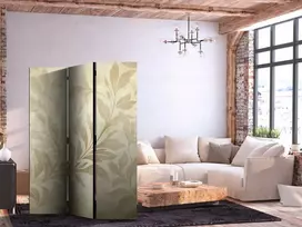 Artgeist Pertvara - Botanical Motif with Leaves and Vines in Sandy Colors.