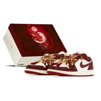 Jordan Air Jordan 1 Atsparūs trinčiai Kvėpuojantys Aukštį didinantys Žemi Klasikiniai Krepšinio Batai Unisex Balti Raudoni HF3188-102(TeamA-S-BOX) 38.5 brown