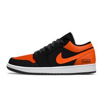 Jordan Air Jordan 1 Atsparūs trinčiai žemi krepšinio batai Unisex Juodi Oranžiniai 553558-165(Team701-F) 36.5