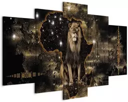 Artgeist Paveikslas - Golden Lion (5 Parts) Wide