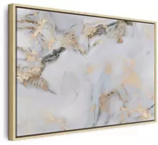 Artgeist Paveikslas - Baltas stone – elegant marble with golden reflections