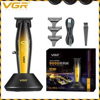 VGR V-992 Hair Trimmer Professional Barber Cordless Clipper Electric Hair Cutting Machine Metal Hair Trimmer for Men Clipper Carved Home Hair Trimming geltona