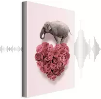 Artgeist Paveikslas - Elephant Lover (1-part) - Elephant Amid Rožinė Flowers